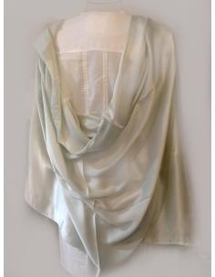 CHAL SEDA GRIS PLATA PARA BODAS EN COLORES LISOS, UN UNICO COLOR, 2