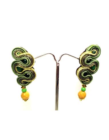 PENDIENTES FLAMENCA VERDE Y ORO