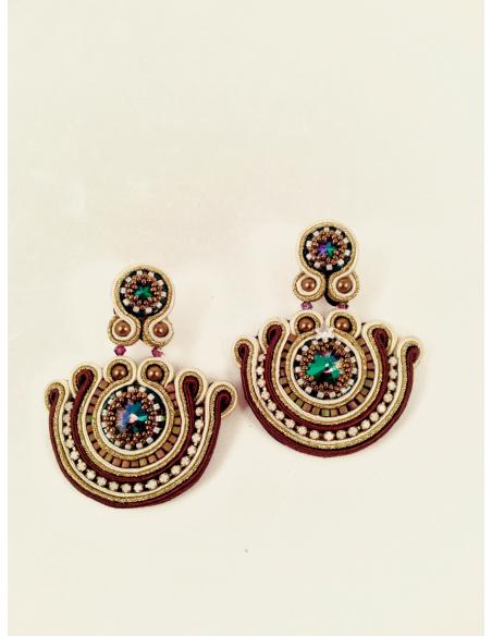 PENDIENTES FLAMENCA ORO MARRON