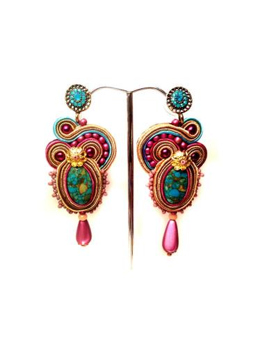 PENDIENTES FLAMENCA FUCSIA