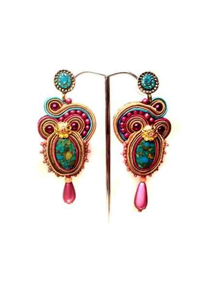 PENDIENTES FLAMENCA FUCSIA