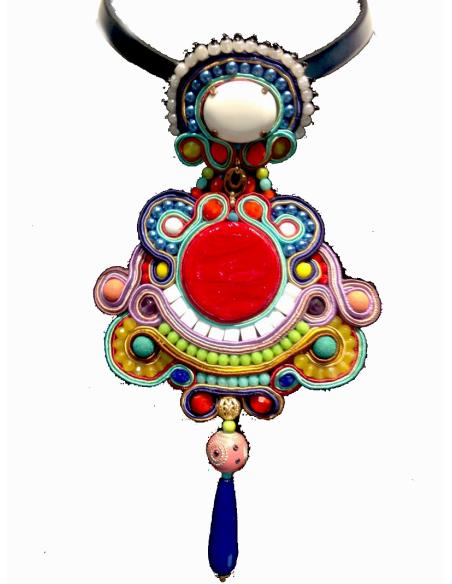 COLGANTE DE BISUTERIA SOUTACHE,MULTICOLOR GRANDE EMBROIDERY