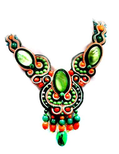 GARGANTILLA DE DISEÑO SOUTACHE, VERDE...