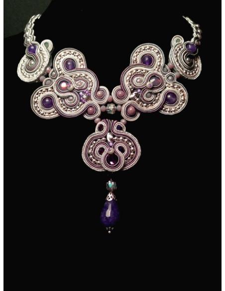 GARGANTILLA EXCLUSIVA SOUTACHE PLATA AMATISTA