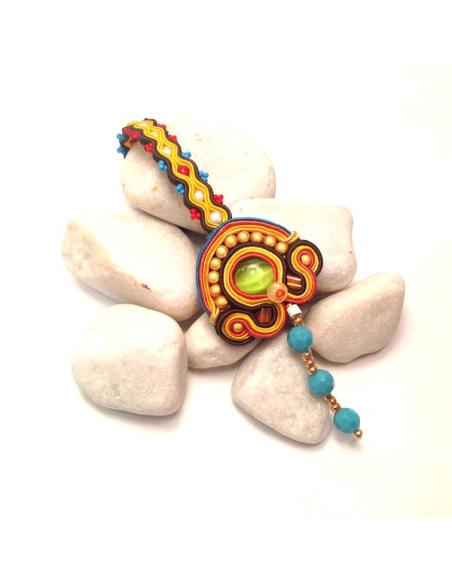 PULSERA SOUTACHE PEQUEÑA  CONJUNTO NARANJA