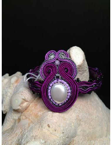 PULSERA  SOUTACHE, LILA PEQUEÑA