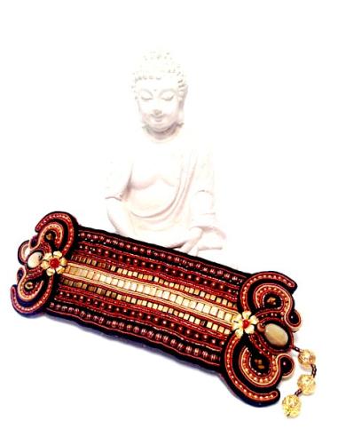 PULSERA DE DISEÑO SOUTACHE,COBRE GRANDE