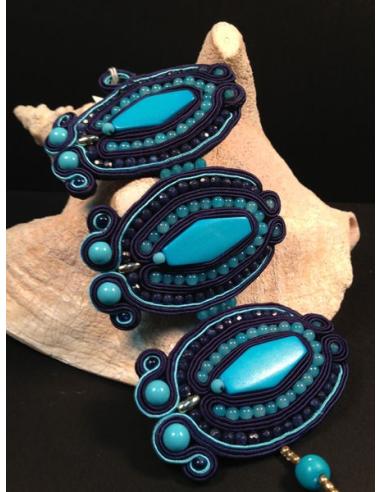 PULSERA DE DISEÑO SUTACHE AZUL GRANDE