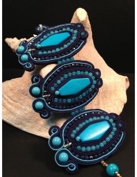 PULSERA DE DISEÑO SUTACHE AZUL GRANDE