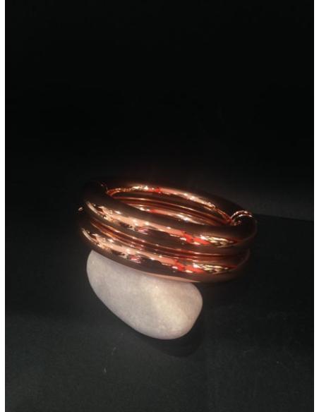 BRAZALETE DOBLE TUBO BAÑADO ORO ROSA