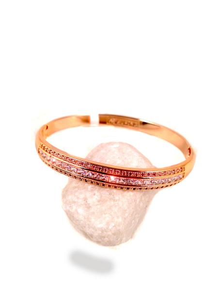 PULSERA RIGIDA MEDIA CAÑA DE RODIO CON CIRCONITAS