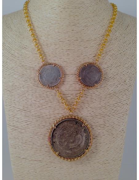 GARGANTILLA TRES MONEDAS ORIENTALES