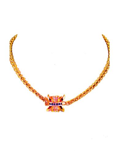 GARGANTILLA CHAPADA ORO 18K, CORDON...
