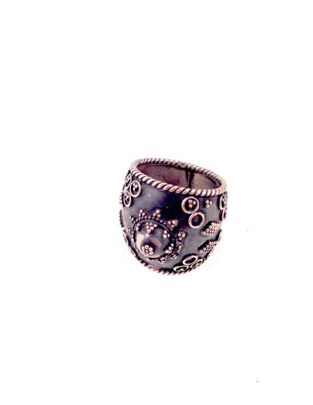 ANILLO PLATA TUBO ENVEJECIDO