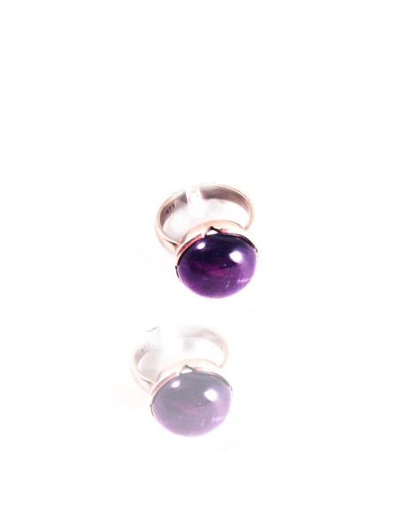 ANILLO PLATA  AMATISTA CABUJON 4-75