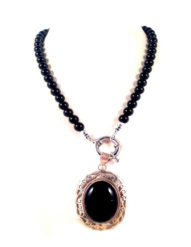 COLLAR PIEDRA NATURAL ONIX, CON...