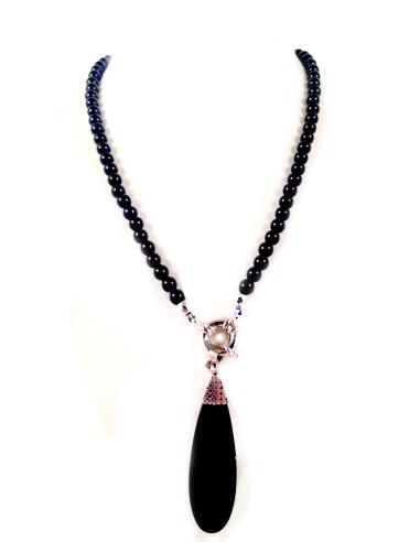 COLLAR PIEDRA NATURAL ONIX CON...