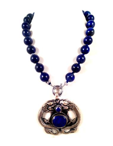 COLLAR PIEDRA NATURAL LAPIZ LAZULI...