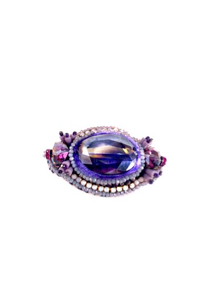 BROCHE GRECIA CRISTALES AZUL LILA