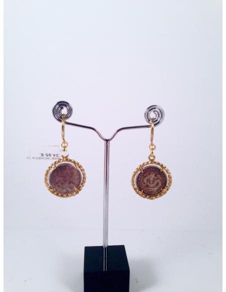 PENDIENTE MONEDA ORIENTAL SENCILLO