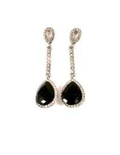 PENDIENTE FIESTA LAGRIMA CON STRASS, MEDIDAS: LARGO 5CM, ANCHO LAGRIMA 1CM