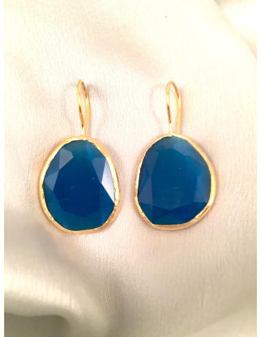 PENDIENTES AZULES ELGANTES DE PIEDRAS NATURALES