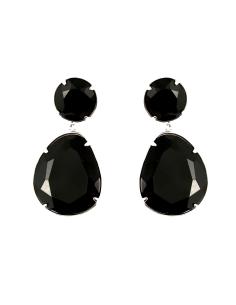 PENDIENTES LARGOS DE CRISTAL EN COLOR NEGRO
