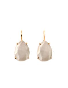 PENDIENTES DE BISUTERIA EN PIEDRA CON GANCHO COLOR BLANCO