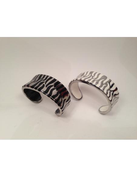 BRAZALETE ACERO LINEAS ESMALTE