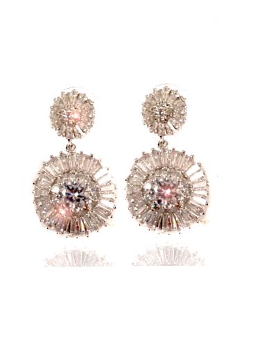 PENDIENTES NOVIA EN RODIO Y CIRCONITAS, FORMA CLASICA