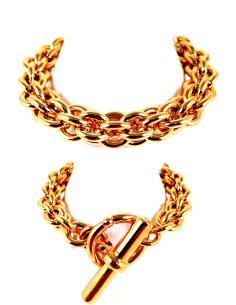 PULSERA CORDON CHAPADO ORO DIAMETRO 1CM, LARGO 22C
