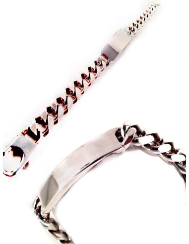ESCLAVA PLATA CADENA BARBADA (MEDIDAS:21.5L*1A CM, PESO:50GR)