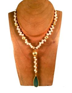 COLLARES DE PERLAS Y DE PIEDRAS NATURALES CON LAGRIMA