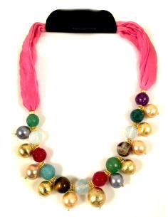 COLLARES DE PIEDRA NATURAL CON SEDA SALVAJE