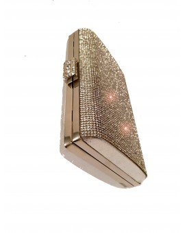 BOLSOS DE FIESTA ORIGINALES CON CRISTALES, GRIS PLATA