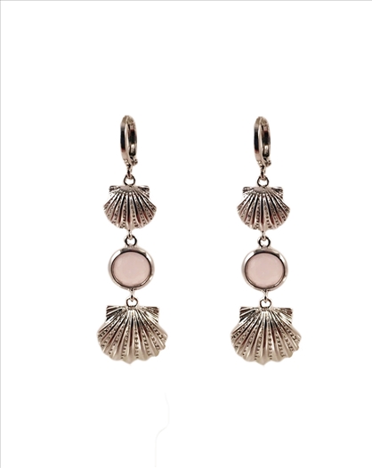 PENDIENTES PIEDRA MOTIVOS CONCHAS DE MAR