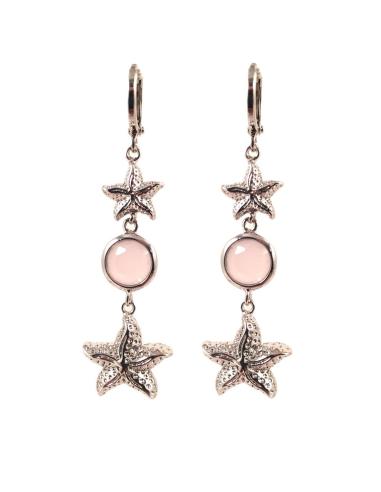 PENDIENTES PIEDRA CON ESTRELLA DE MAR