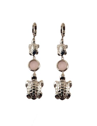 PENDIENTES PIEDRA MOTIVOS CONCHAS DE MAR, (+ COLORES)