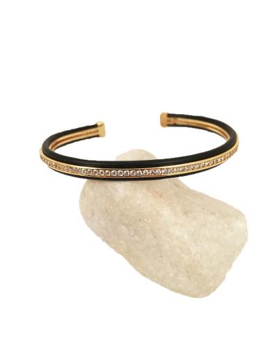 PULSERAS DE CUERO  CON CIRCONITAS