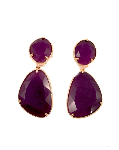 PENDIENTES FUCSIA DE PIEDRA NATURAL...