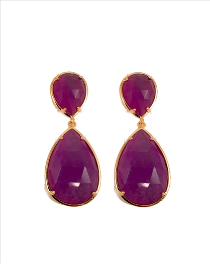PENDIENTES DE PIEDRA NATURAL FORMA DE...