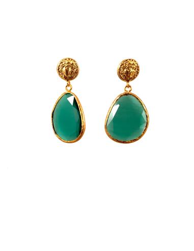 PENDIENTES VERDE AGUA ELEGANTES DE PIEDRAS SEMIPRECIOSAS