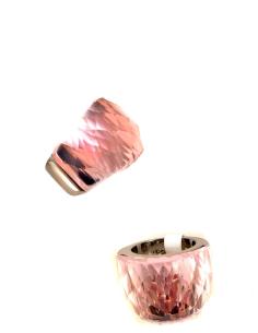 ANILLOS DE ACERO CON CRISTAL DE COLOR ROSA PALO