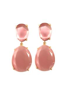 PENDIENTES DE PIEDRA NATURAL ROSA PALO