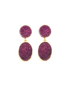 Imagen del producto PENDIENTE MORADO CON PIEDRAS DRUSAS