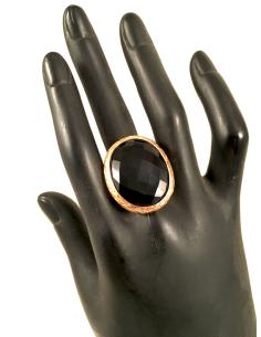 ANILLO NEGRO EN PIEDRA ONIX FACETADA