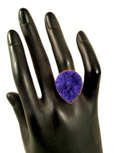 ANILLO AZUL, PIEDRA DRUSA