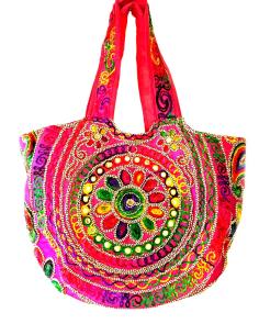 BONITO BOLSO DE DIA FUCSIA MULTICOLOR