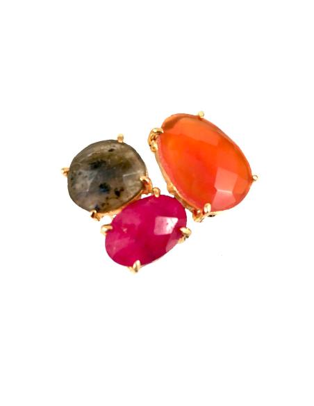 ANILLO DE BISUTERIA PIEDRA MUTLICOLOR