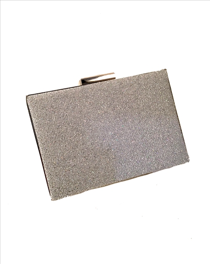 CLUTCH PLATEADO DE BRILLANTINA,...